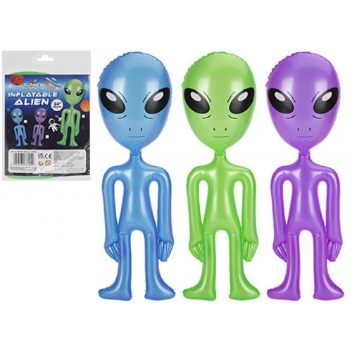 Inflatable Alien - Assorted Colours Novelty Toy Party Decoration Space Themed Accessory
