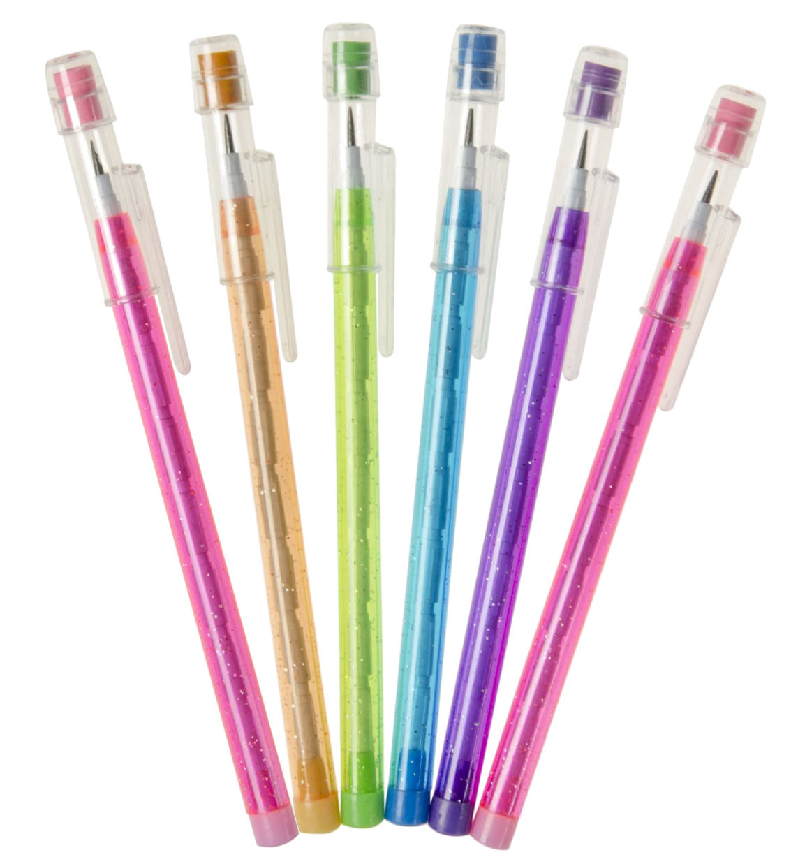 6 Push Up Pencils & Erasers
