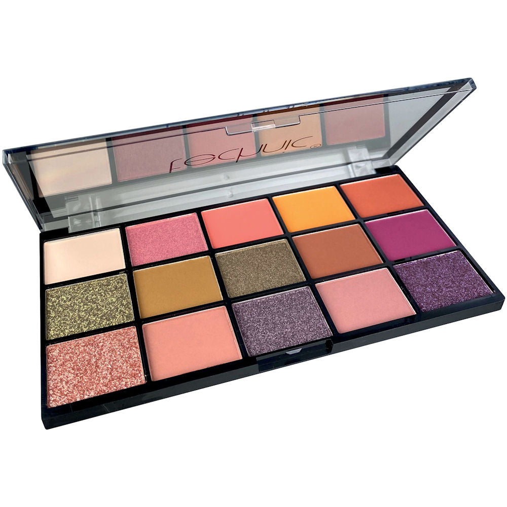 Technic Cosmetics 15 Colour Pressed Pigment Eyeshadow Palette Cinnamon Swirl - Richly Pigmented Long-Lasting Blendable Shades Professional Makeup