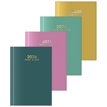 A6 Page A Day Colour Block Diary - Assorted