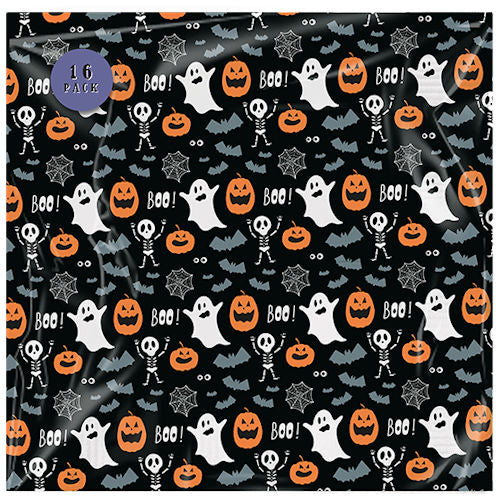 Halloween Kids Printed Napkins - 16 Pack Party Disposable Tableware Spooky Festive Haunted House Ghost