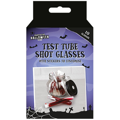 Halloween Test Tube Shot Glasses - 10 Pack