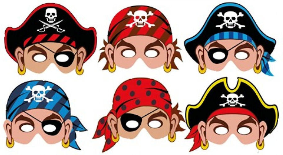 12 Cardboard Pirate Masks
