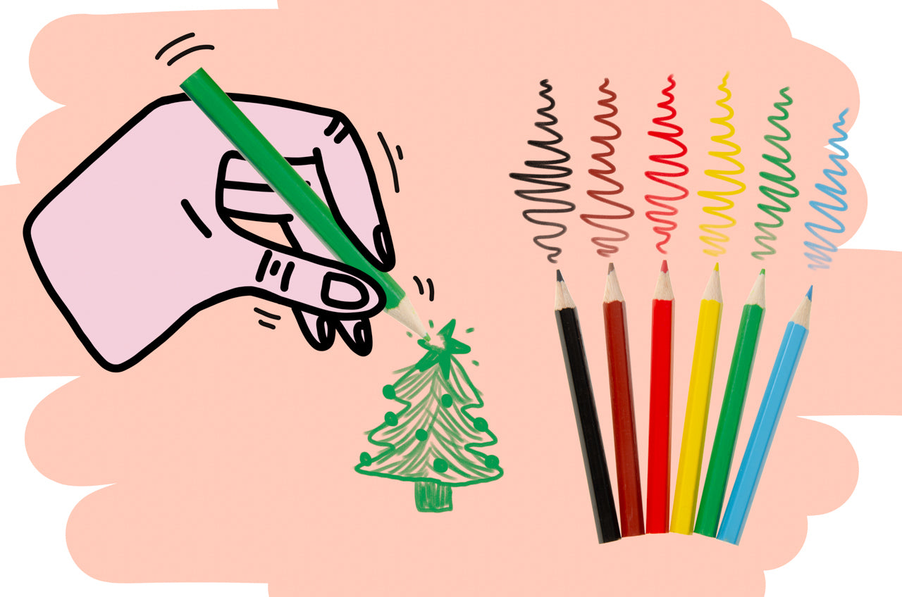 6 Christmas Halfsize Colouring Pencils