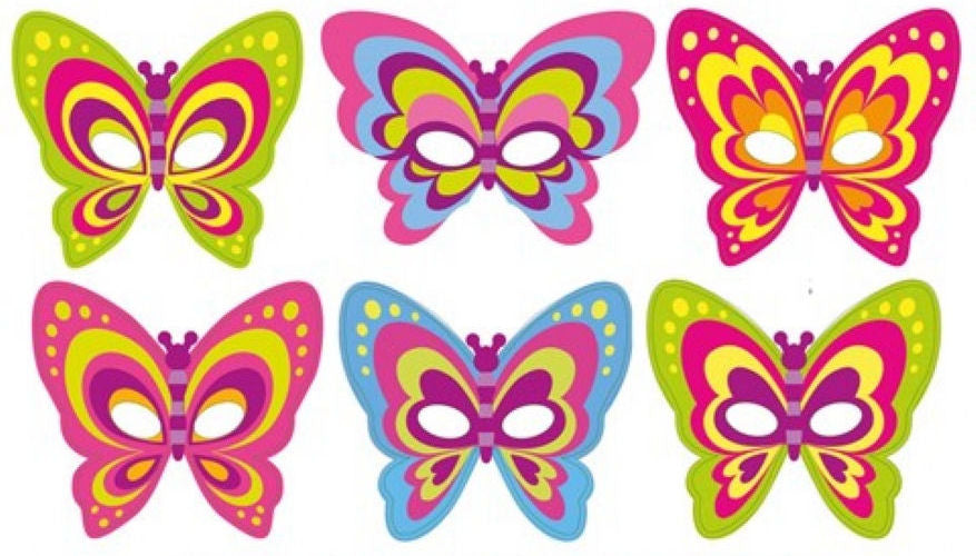 12 Cardboard Butterfly Masks