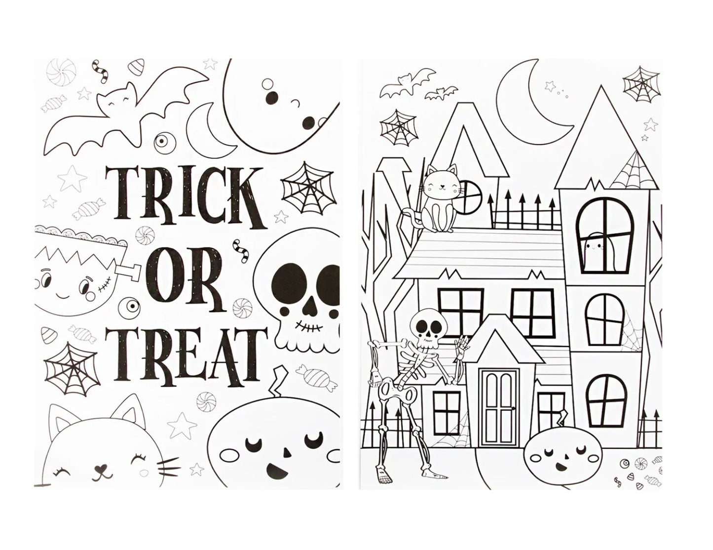 A4 Halloween Colouring Posters – Spooky Designs Activity Arts and Crafts