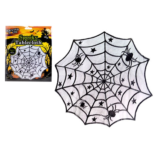 Halloween Spiders Web Round Tablecloth - 100cm
