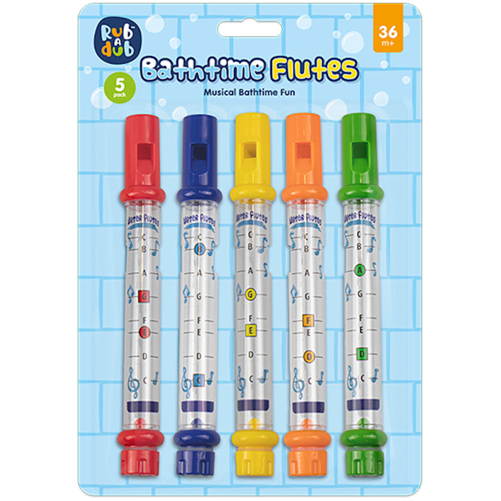 Bathtime Flutes - 5 Pack Kids Bath Tub Toys Musical Instruments