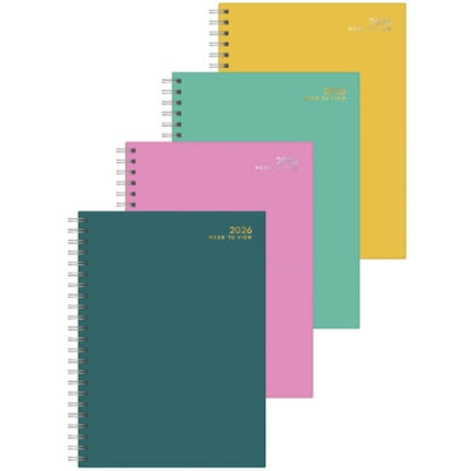 A5 Week To View Colour Block 2026 Diary - Assorted