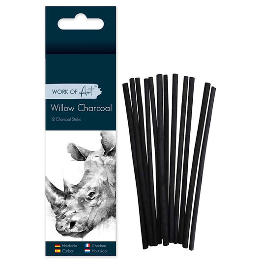 Woodless Charcoal Pencils - 12 Pack