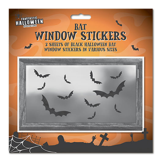 Halloween Bat Window Stickers - 2 Sheets