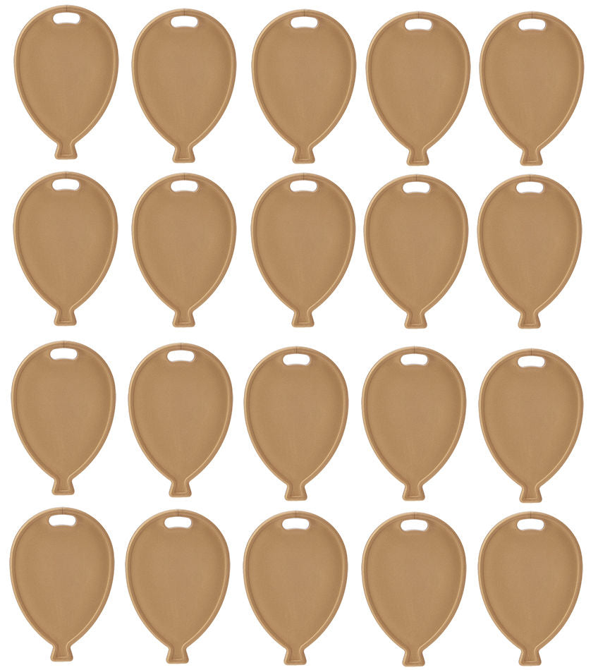 20 Gold Plastic Balloon Shaped Weights