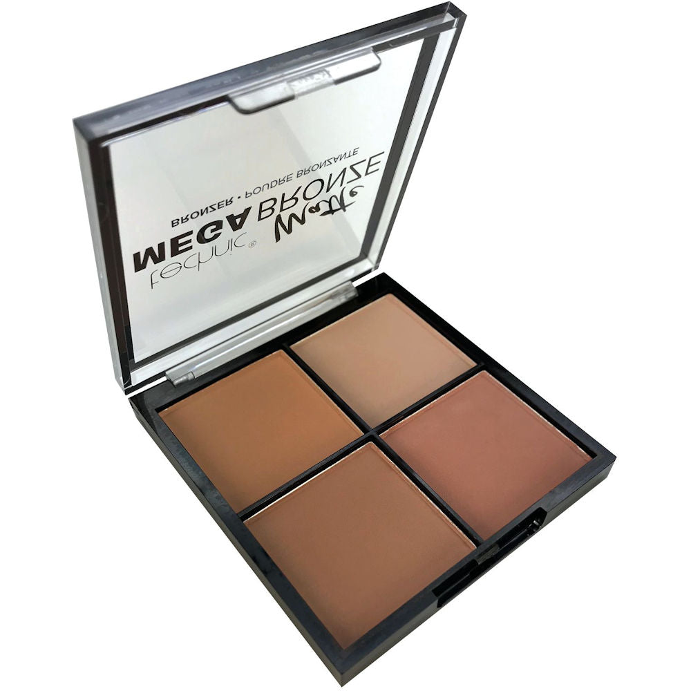 Technic Cosmetics Quad Mega Matte Bronze & Contour Pressed Powder - Matte Finish Sculpting Long-Lasting Formula