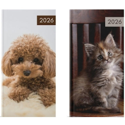 Slim Week To View Kittens & Puppies 2026 Diary - Assorted