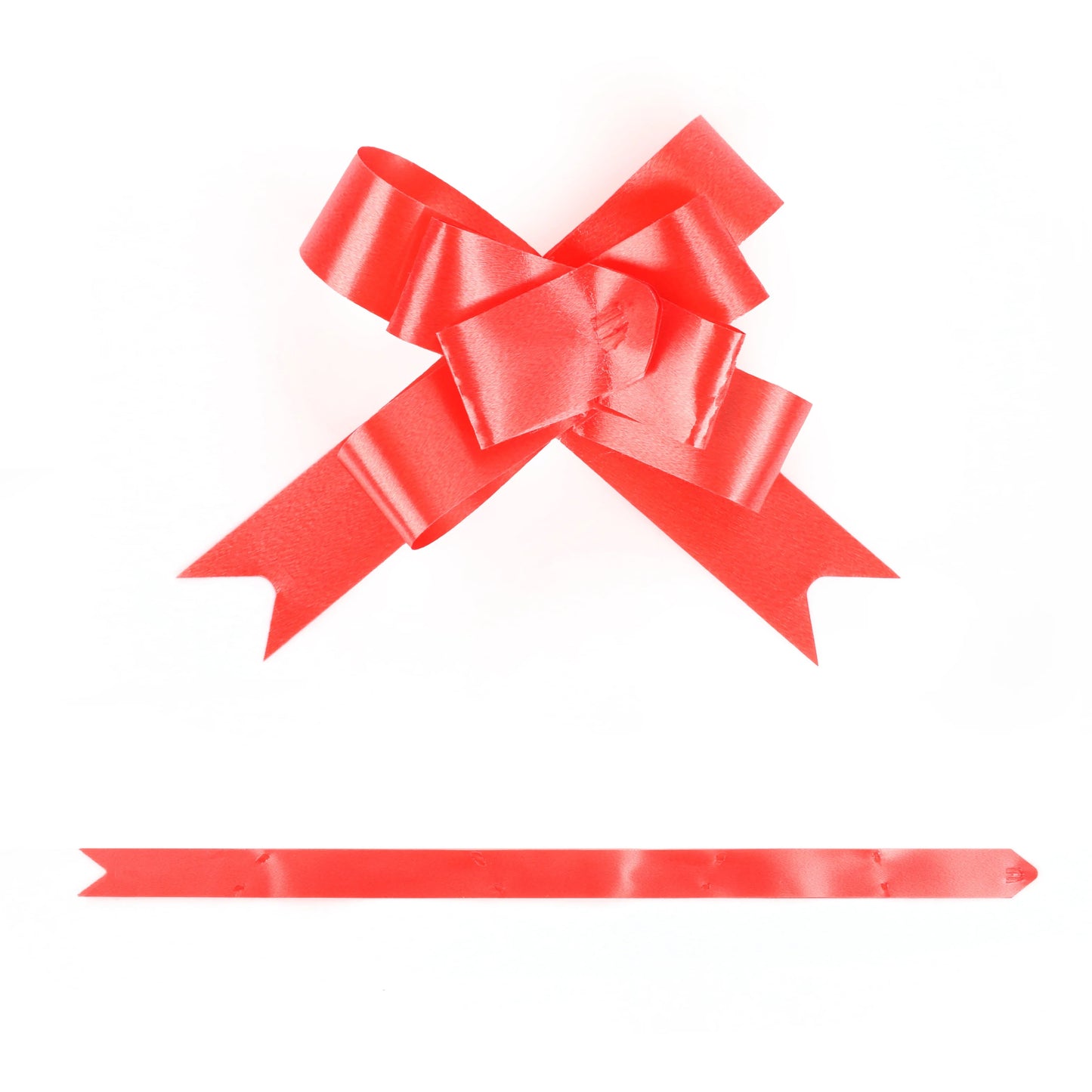 Red Pull Bows – 20 Pack 6cm Easy to Assemble Decorative Gift Wrap Bows Presents Hampers Party Decorations