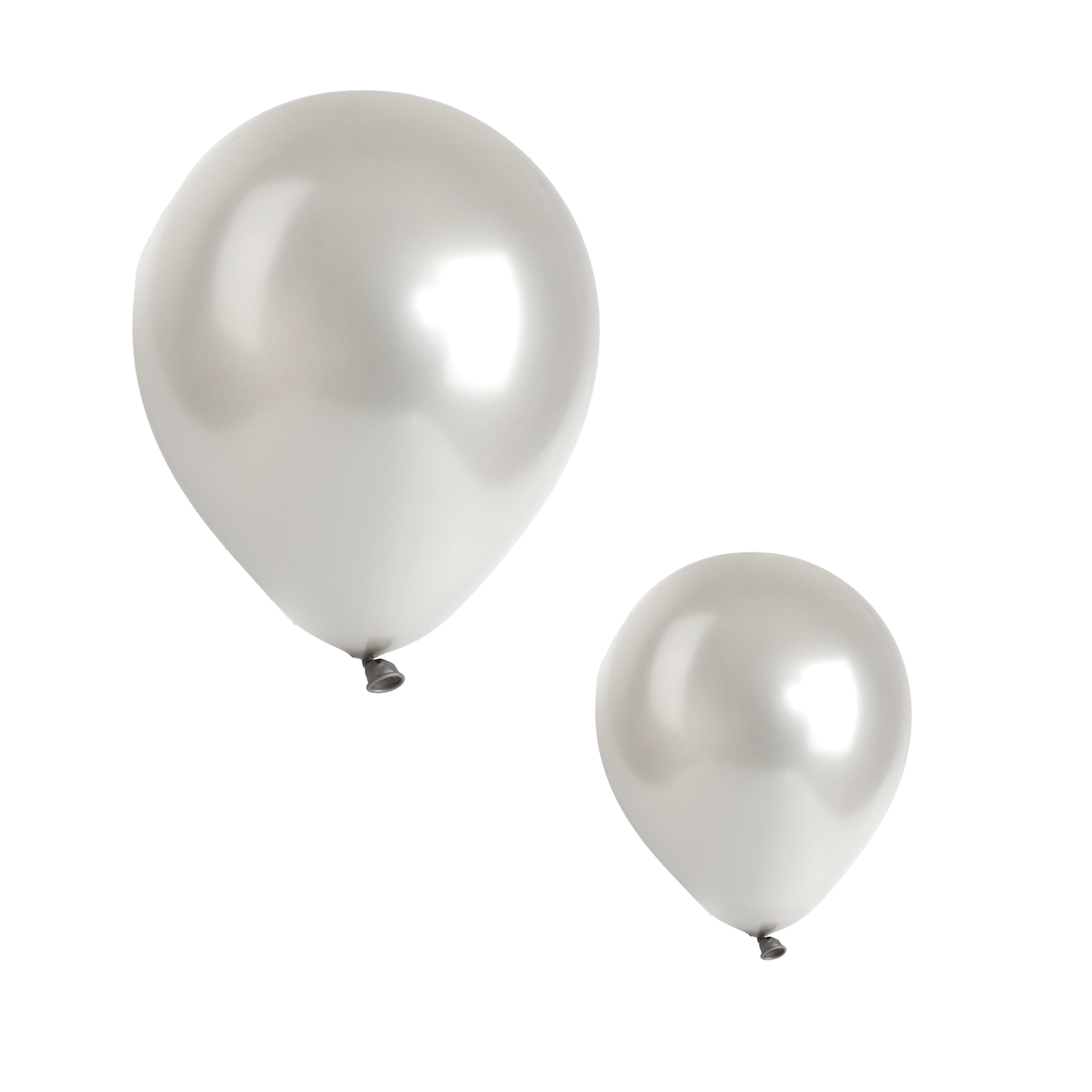10 Pearlised Silver 12" Latex Balloons – Elegant Shiny Party Decorations Weddings Birthdays