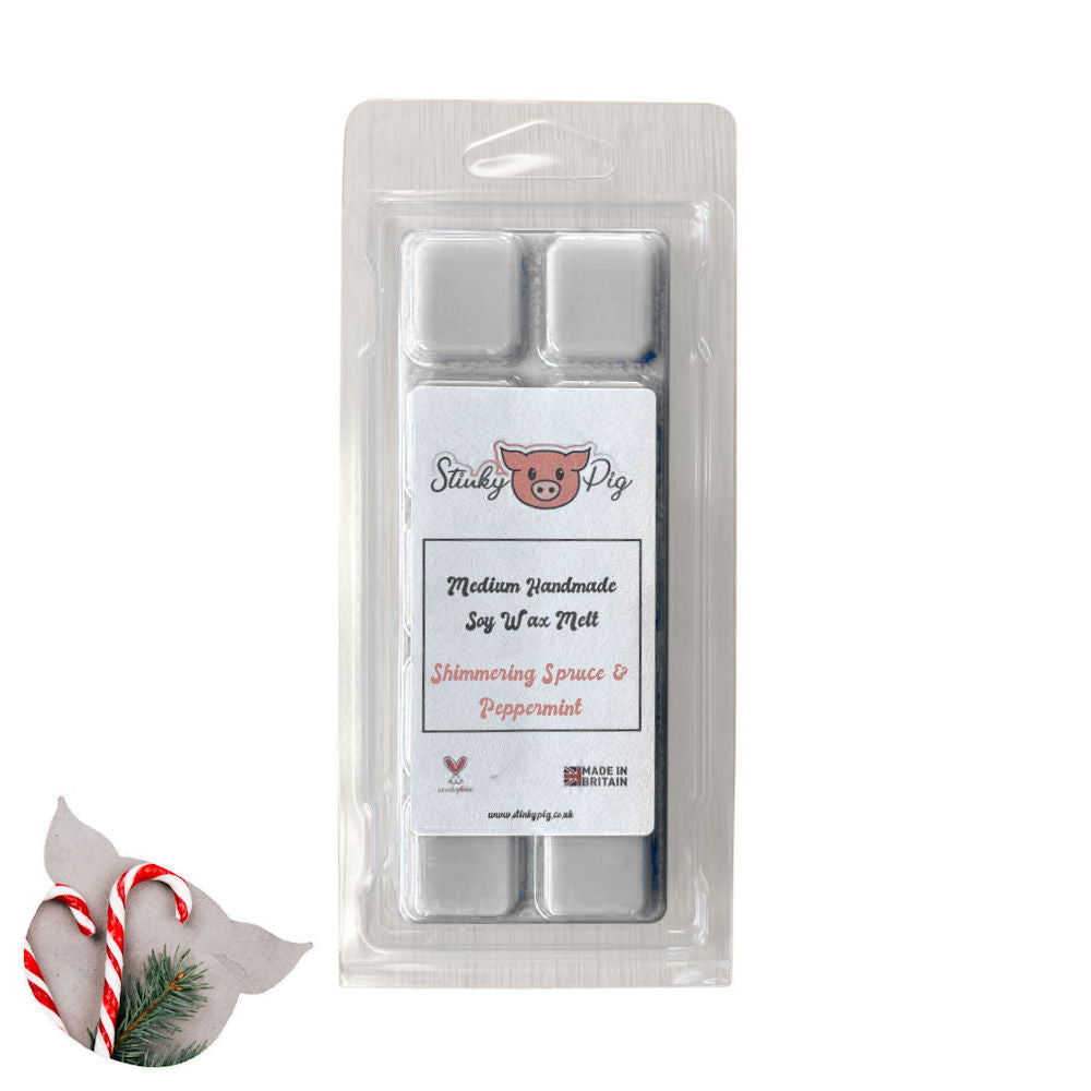 Stinky Pig Highly Scented Soy Wax Melt Clam - 50g Shimmering Spruce & Peppermint