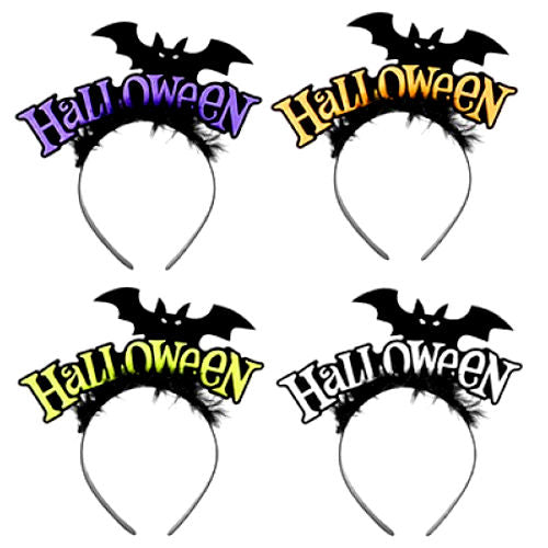 Halloween Bat Headband Single Design - Assorted Costume Accessory