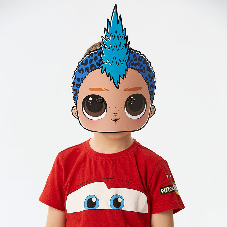 LOL Punk Boi Party Mask – Full Face Cardboard Mask Eye Cut-Outs Parties