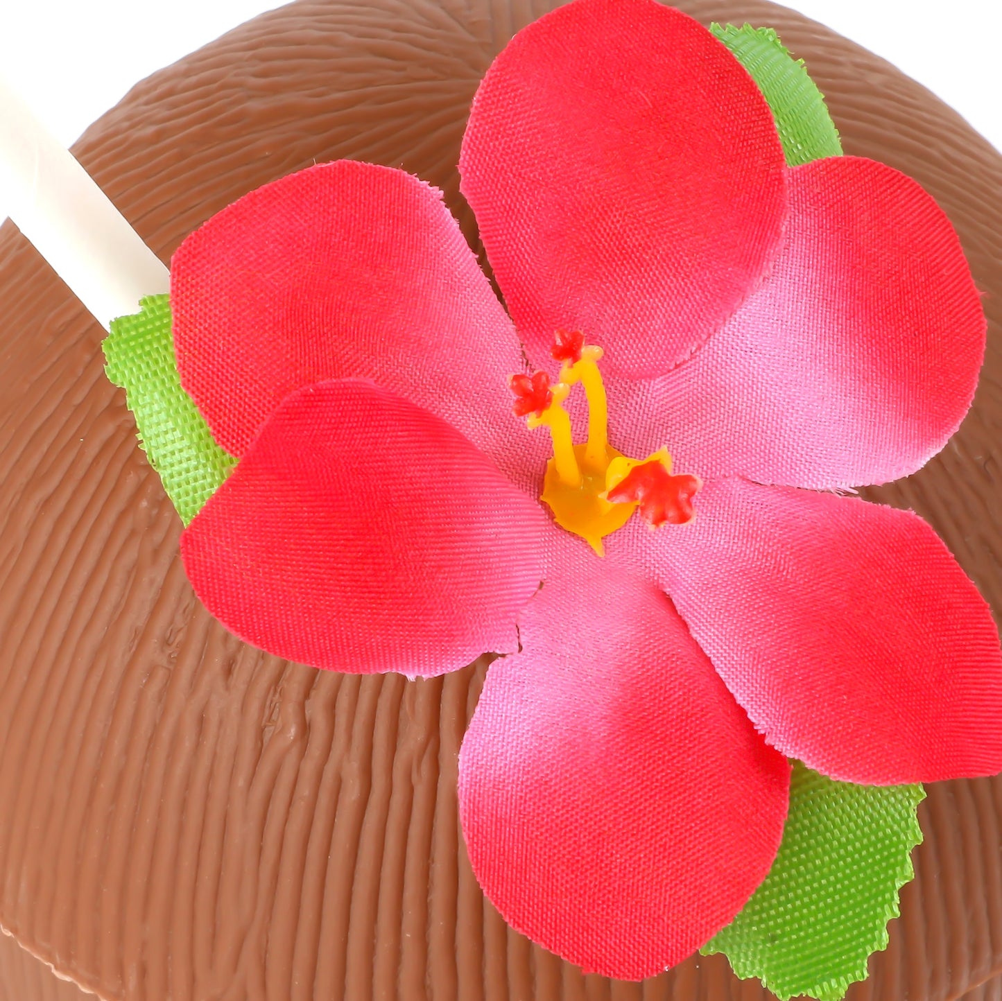 Plastic Coconut Cup & Paper Straw