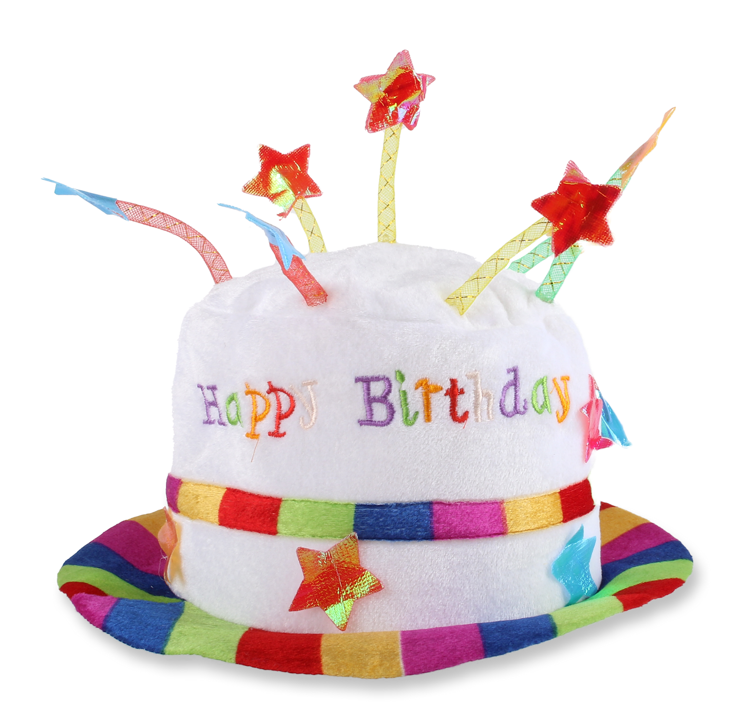 Adult Rainbow Light Up Happy Birthday Hat