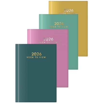 A6 Week To View Colour Block Diary - Assorted