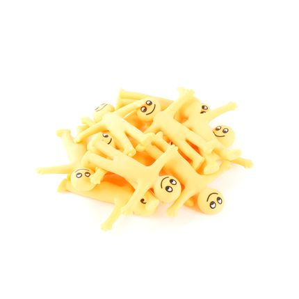 Yellow Stretchy Smiley Men - 12 Pack