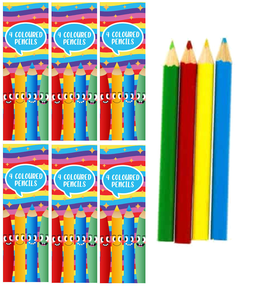 6 Packets Of Mini Colouring Pencils (Pack)