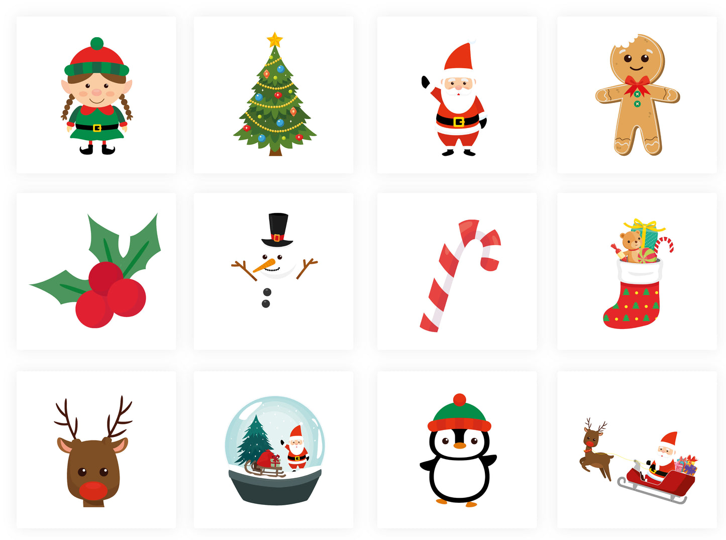 12 Christmas Temporary Tattoos