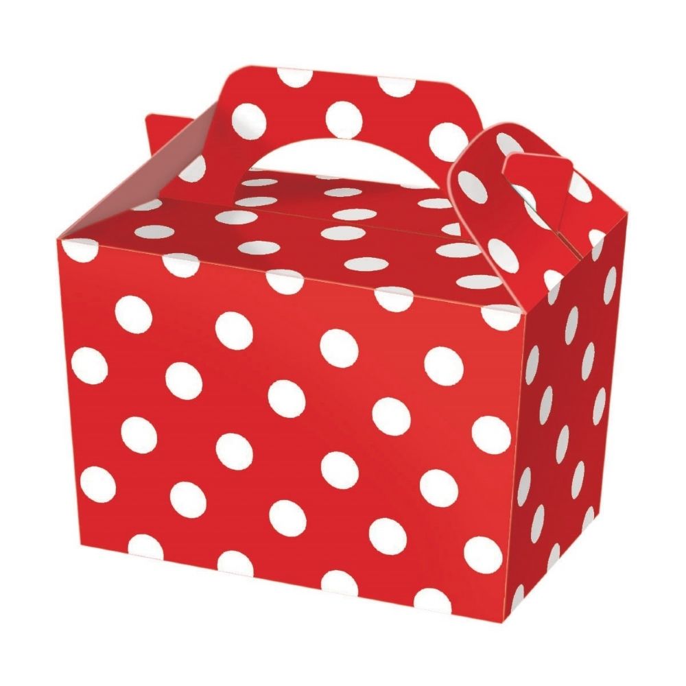 10 Red Polka Dot Boxes