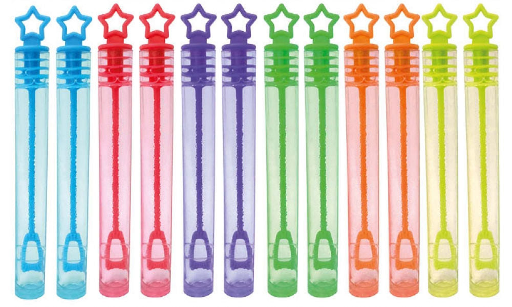 12 Coloured Star Bubbles Tubes