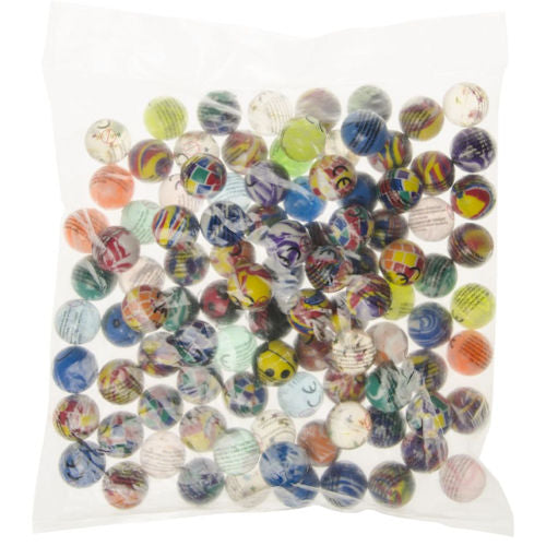 100 Small 25mm Bouncy Balls (Bag)