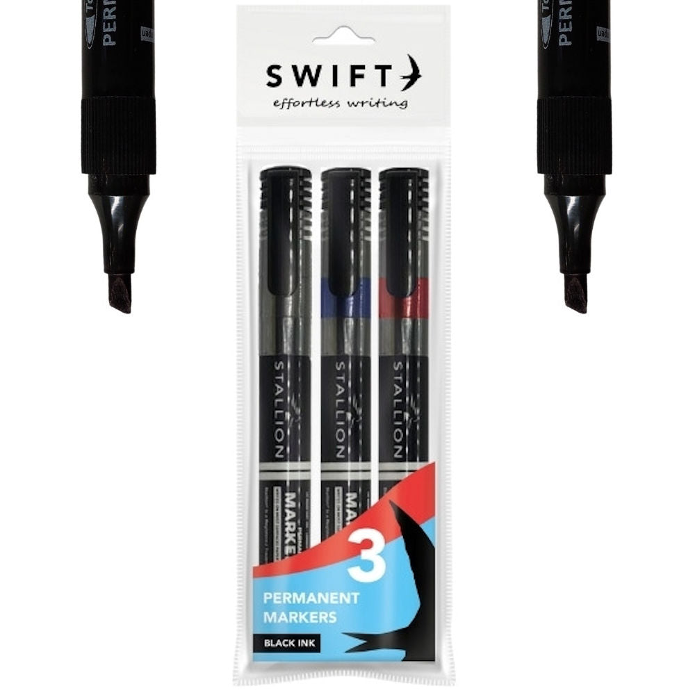 Black Permanent Markers 3 Pack