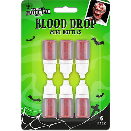 Halloween Blood Drop Mini Bottles - 6 Pack