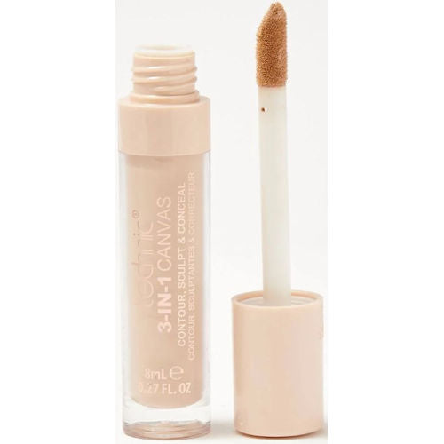 Technic Cosmetics 3-in-1 Canvas Full Coverage Concealer Porcelain - Makeup Beauty Full Coverage Concealer