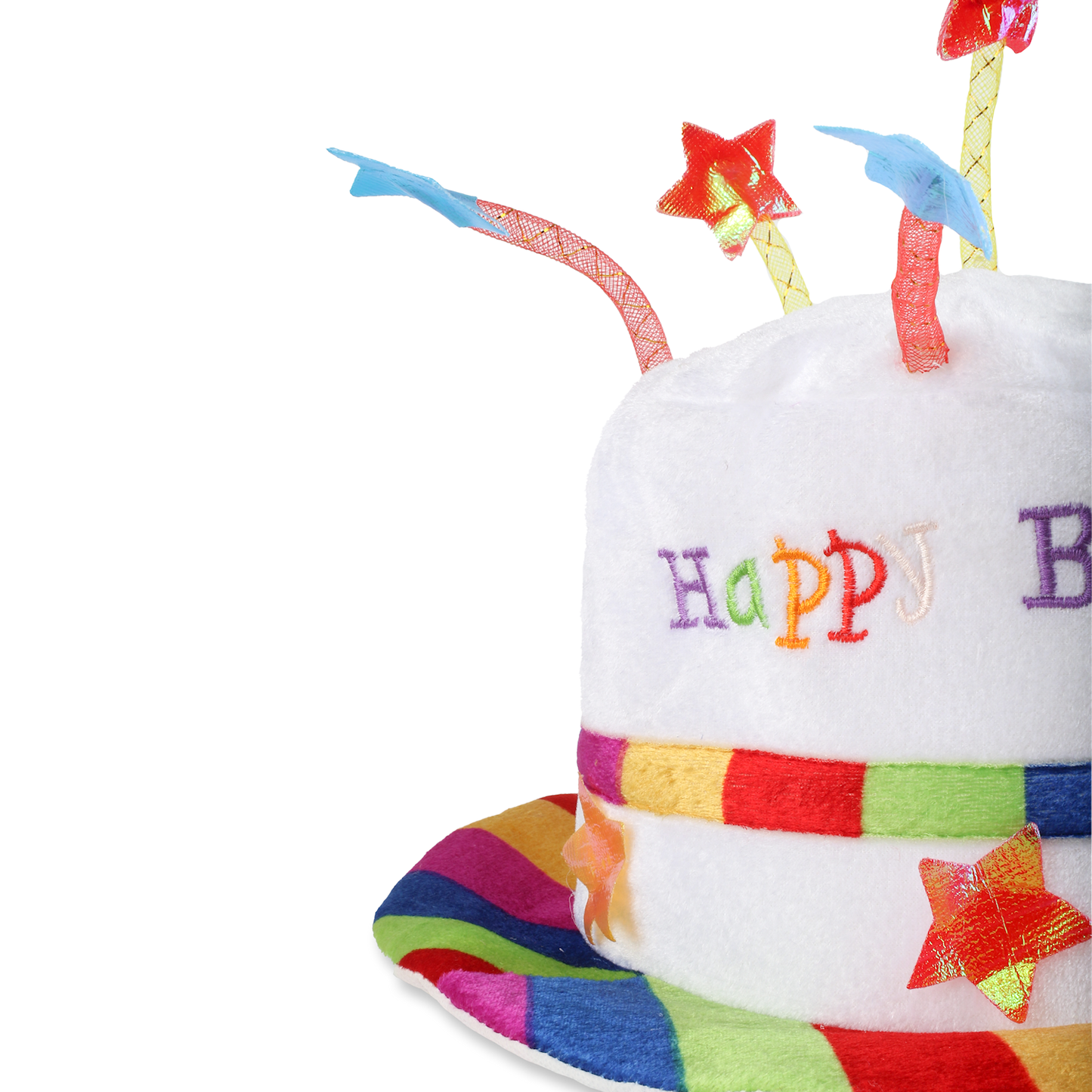 Adult Rainbow Light Up Happy Birthday Hat