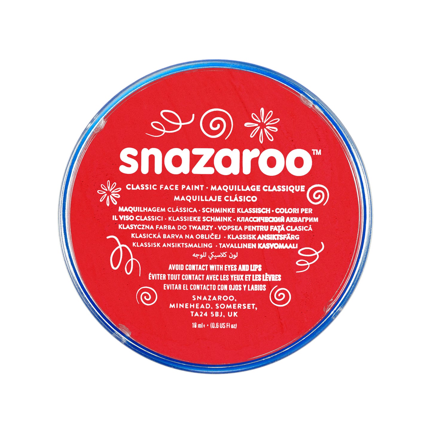 Snazaroo Red Paint Tub – High Quality Face Body Paint Skin Friendly Water Based Parties Festivals Fancy Dress
