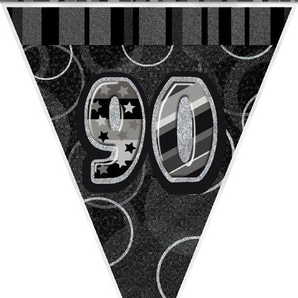 90th Black Glitz Bunting