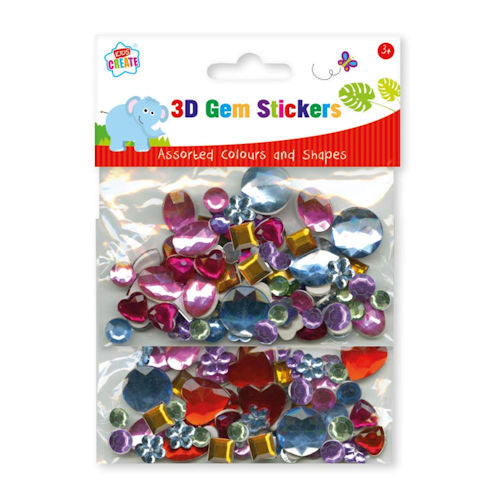 3D Sticker Gems - Assorted Sparkling Gemstone Stickers Glamour Crafts Scrapbooking Decorations
