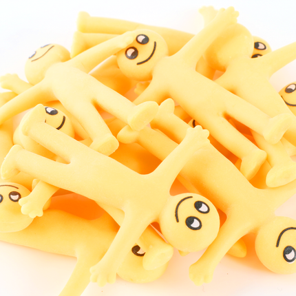 Yellow Stretchy Smiley Men - 12 Pack
