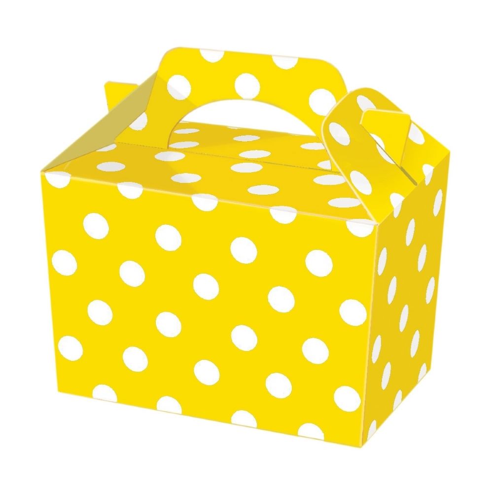 10 Yellow Polka Dot Boxes