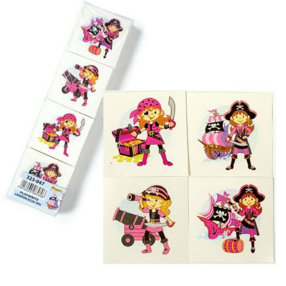 288 Pink Pirate Temporary Tattoos