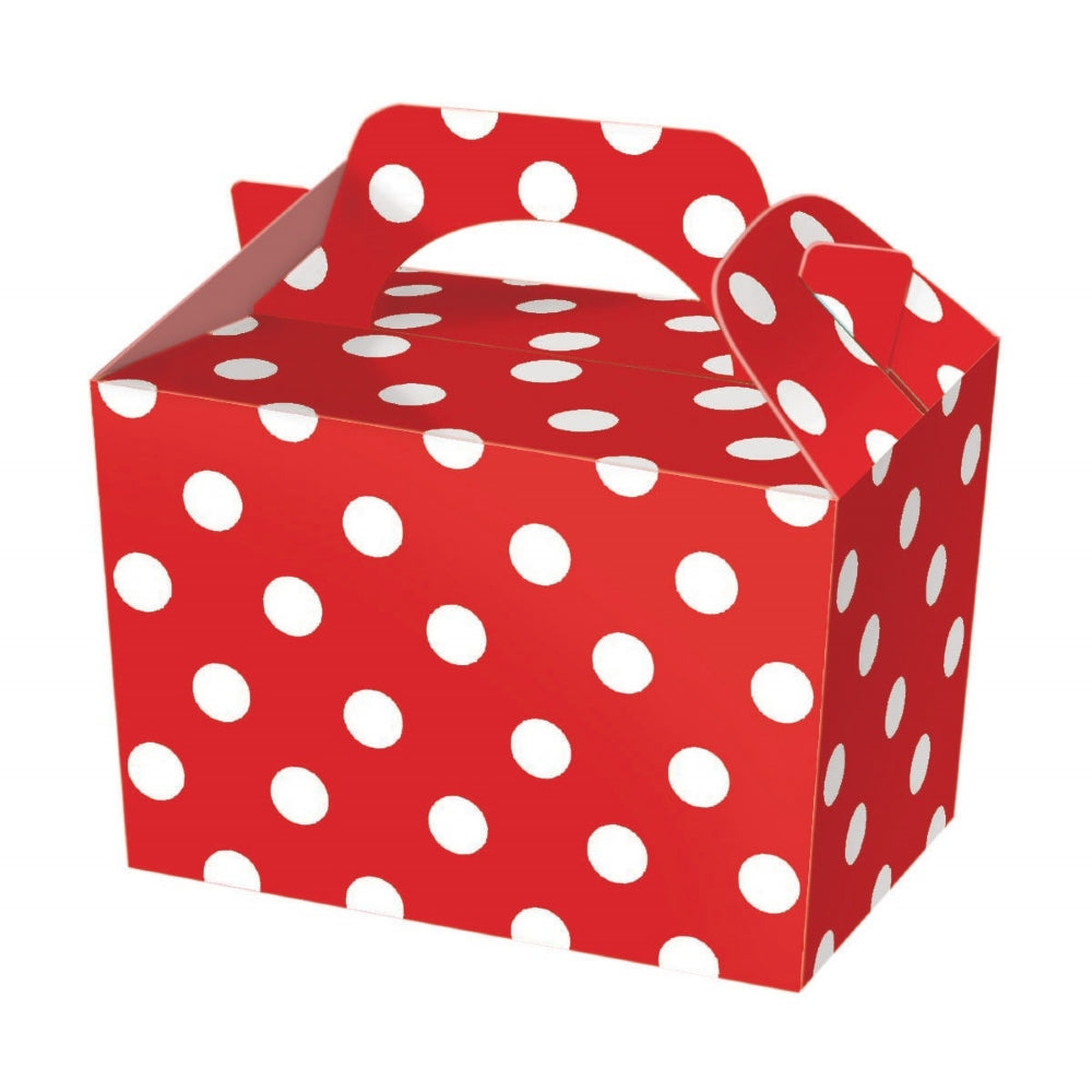 10 Red Polka Dot Boxes