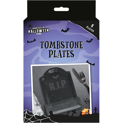 Halloween Tombstone Paper Plates - 8 Pack