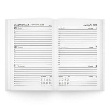 A5 Week A Page Colour Block Diary - Assorted