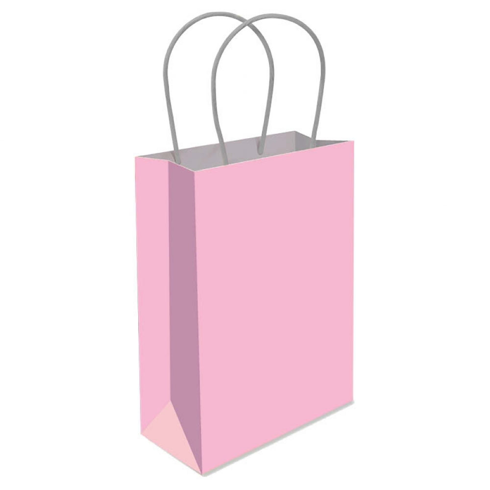 6 Baby Pink Paper Handle Bags