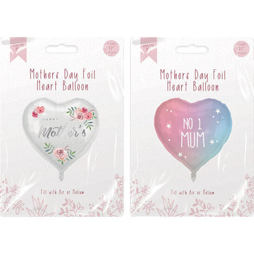 Mother's Day 18" Heart Foil Balloon - Assorted