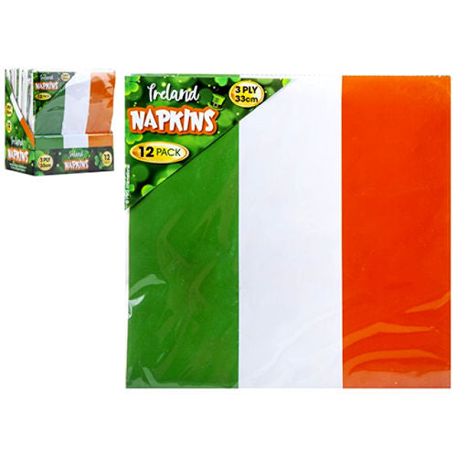 Ireland Napkins - 33cm 12 Pack Irish Charm Tableware Party Theme St Patricks Day