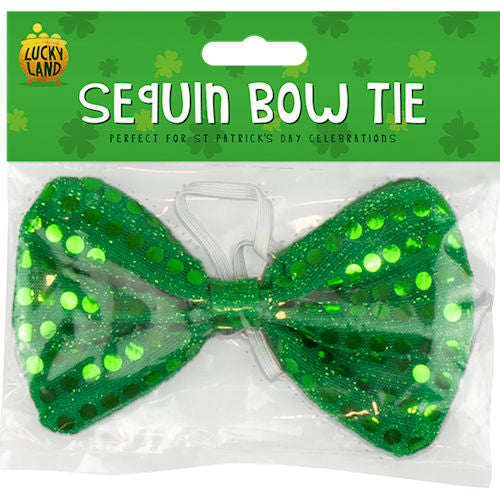 St Patrick's Day Sequin Bow Tie