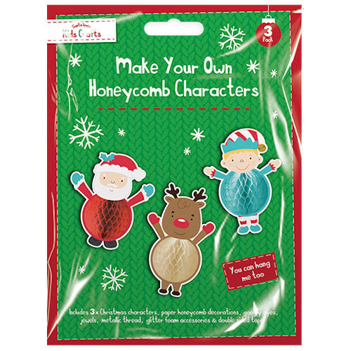 Make Your Own Honeycomb Christmas Characters - 3 Pack